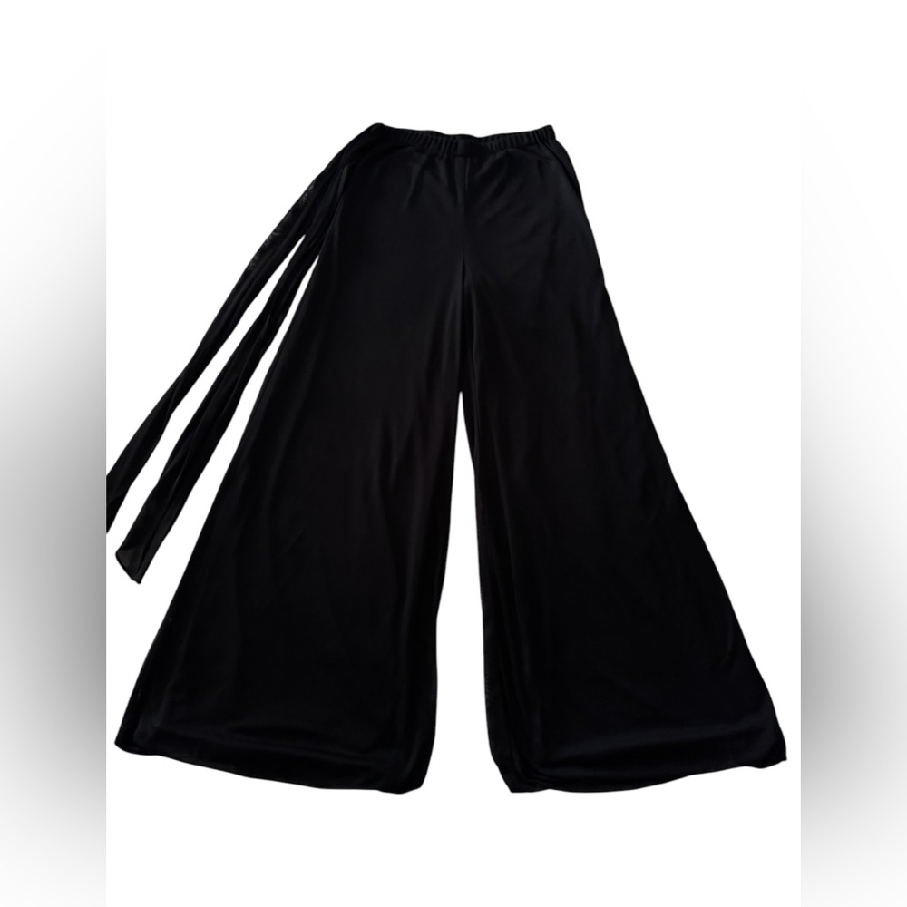 Cache Vintage Flare Leg Foldover Waist Pants Size S Black